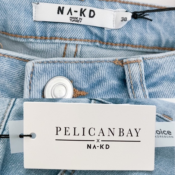 ASOS NA-KD Women’s Cropped Jeans in Blue Light Wash 38 - Picture 12 of 15